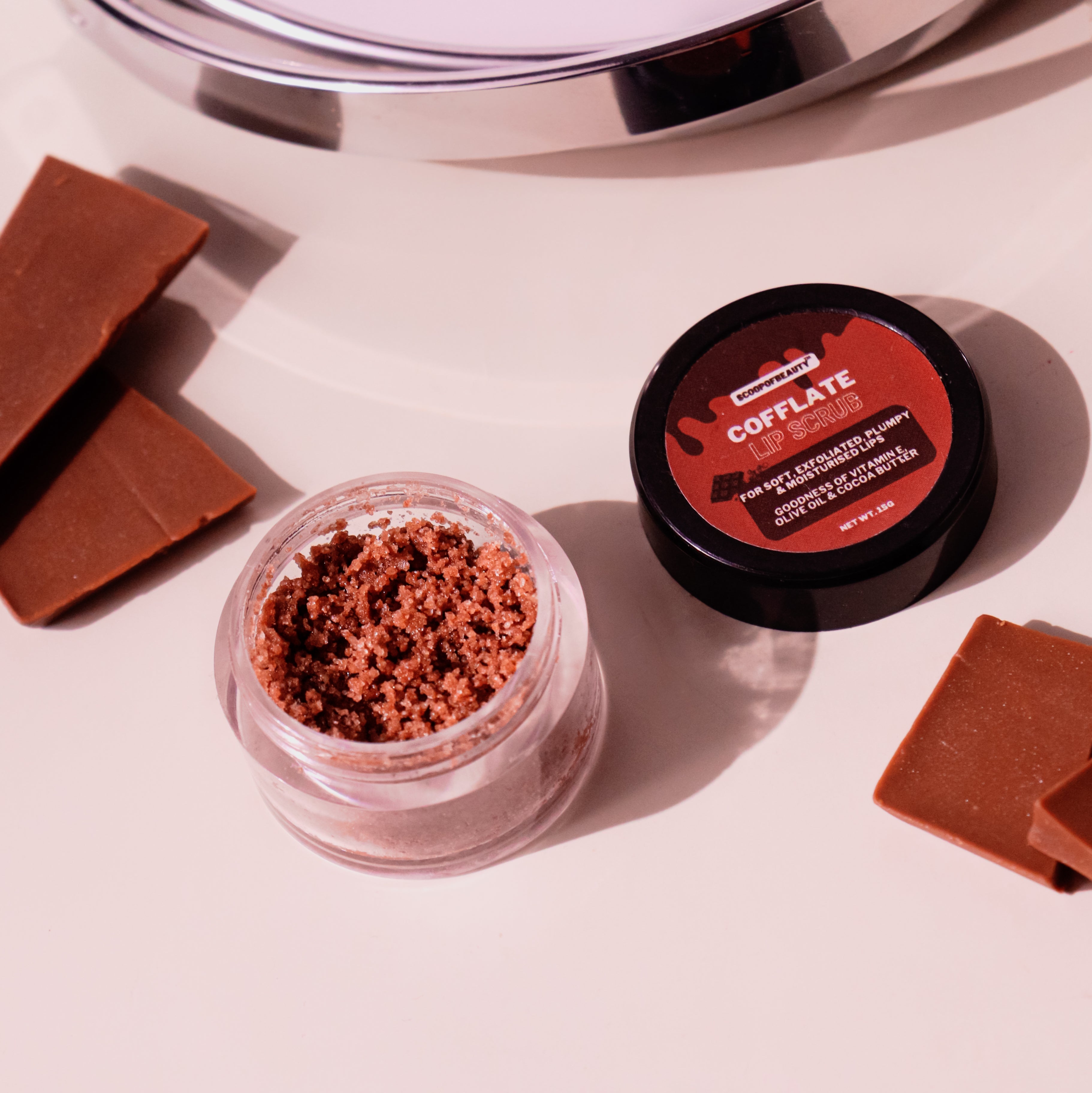 Chocolate-Coffee lip scrub + lip balm combo