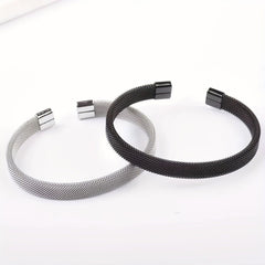 Black & silver knitted kada