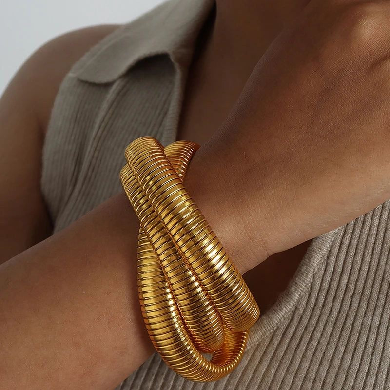 Golden Twist 3 layer bracelet