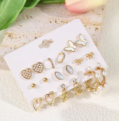 Minimal Everyday Earring Set (9 Pairs)