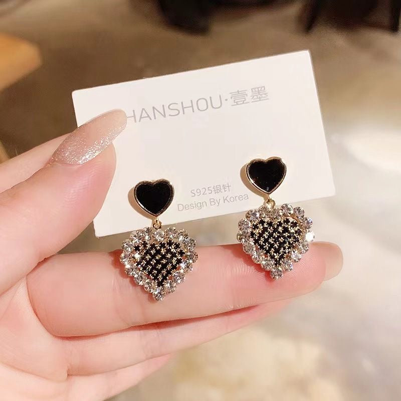 Blingy heart earrings