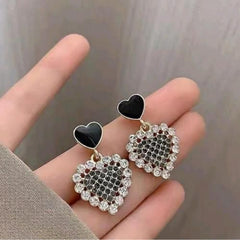 Blingy heart earrings