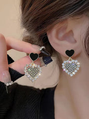 Blingy heart earrings