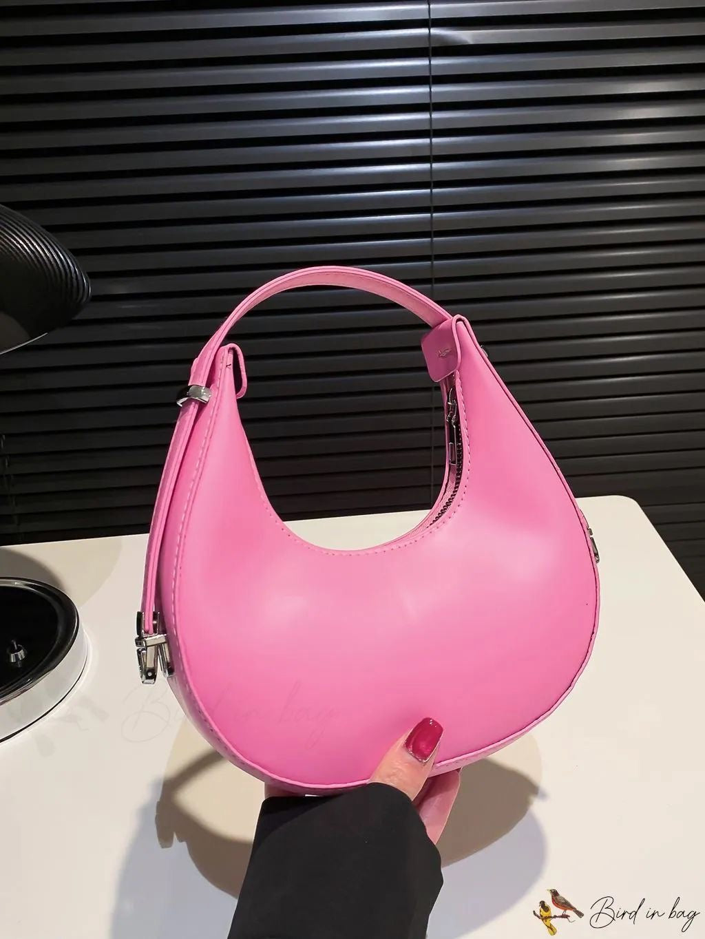 Minimal top handle hobo bag